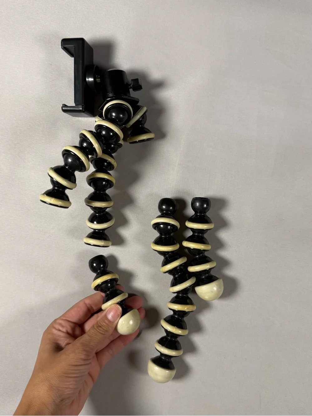 Flexible Black & Cream Mini Tripod Phone Mount